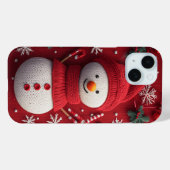 Gezellig gebreide sneeuwman rood wit feestelijke k Case-Mate iPhone case (Achterkant (horizontaal))