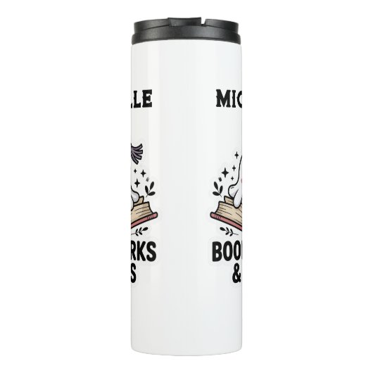 Gezellig Gepersonaliseerd Ghost Bladwijzer Thermosbeker (Achterkant)