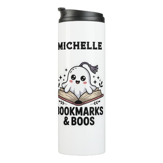 Gezellig Gepersonaliseerd Ghost Bladwijzer Thermosbeker (Geroteerd rechts)