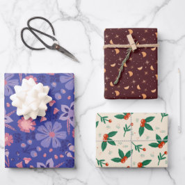 Gezellig grillig cadeaupapier - Design Set 1