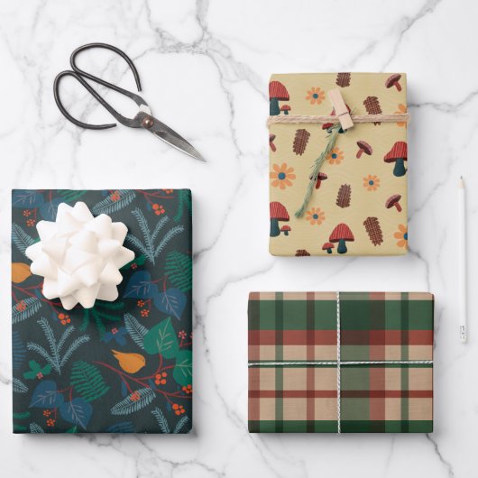 Gezellig grillig cadeaupapier - Design set 5 (Voorkant)