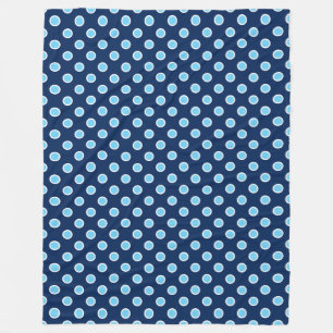 Gezellig Helder Blauw Polka Dots op Navy Fleece De Deken