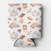 Gezellig Herfst Essentials Waterverf Patroon Blikjeskoeler (Voorkant)