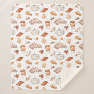 Gezellig Herfst Essentials Waterverf Patroon Sherpa Deken