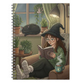 Gezellig Herfst Leesboek - Heksenkattenboeken Thee Notitieboek (Voorkant)