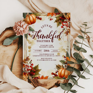 Gezellig Herfst Pompoen Oogst Thanksgiving Diner Kaart