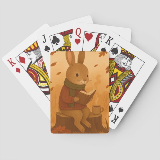 Gezellig herfstkonijn pokerkaarten (Achterkant)