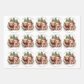 Gezellig Highland Koe Boerderij Dier Vrolijk Kerst Inpakpapier Vel (Voorkant 2)