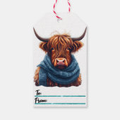 Gezellig Highland koe kerst label Cadeaulabel (Achterkant)