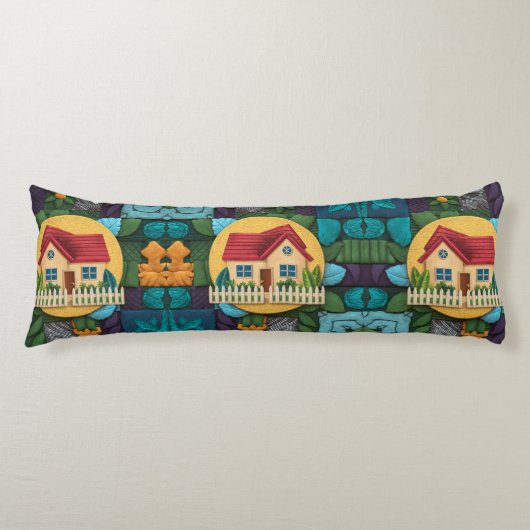 Gezellig Home Icon Patroon Body Kussen (Voorkant)