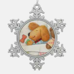 GEZELLIG HONDJE Pewter Sneeuwvlok Ornament