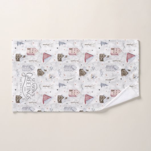 Gezellig Huis Kerstmis Roze ID985 Bad Handdoek (Handdoek)