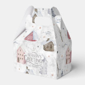 Gezellig Huis Kerstmis Roze ID985 Bedankdoosjes (Voorkant Zijde)