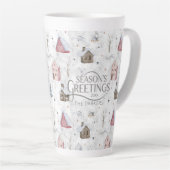 Gezellig Huis Kerstmis Roze ID985 Latte Mok (Rechterhoek)