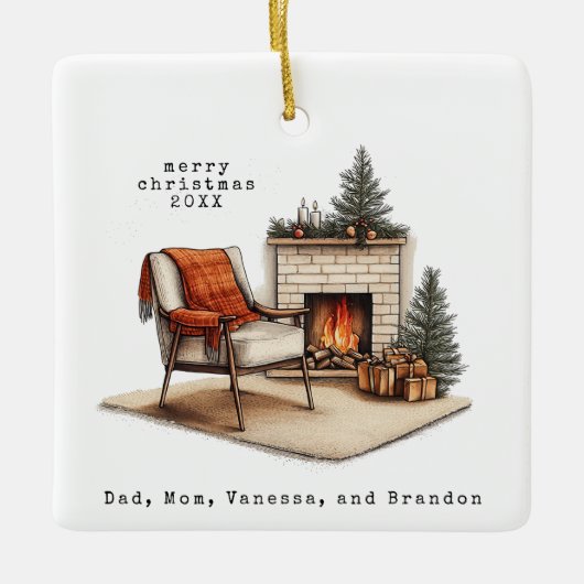 Gezellig Hygge Kerstverhaal Keramisch Ornament (Voorkant)