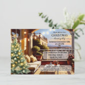 Gezellig Italiaans Balkon Kerstdiner Party Kaart (Staand voorkant)