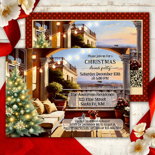 Gezellig Italiaans Balkon Kerstdiner Party Kaart