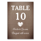 Gezellig jute thema bruiloft kaart (Voorkant)