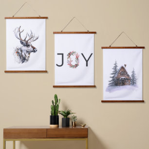 Gezellig kerst Collectie Set van 3 Vakantie Prin Hangend Wandkleed
