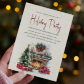 Gezellig kerstfeest met open haard kaart