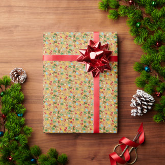 Gezellig kerstinpakpapier cadeaupapier