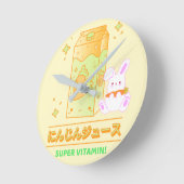 GEZELLIG KONIJNTJE MET WORTELSAP RONDE KLOK (Hoek)