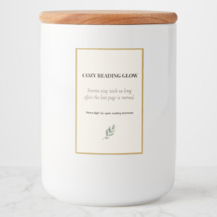 Gezellig leesgloeikaarslabel Literaire quote Voedselcontainer Etiket