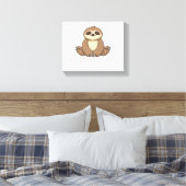 Gezellig Luiaard Classic T-shirt Canvas Afdruk (Insitu (Slaapkamer))