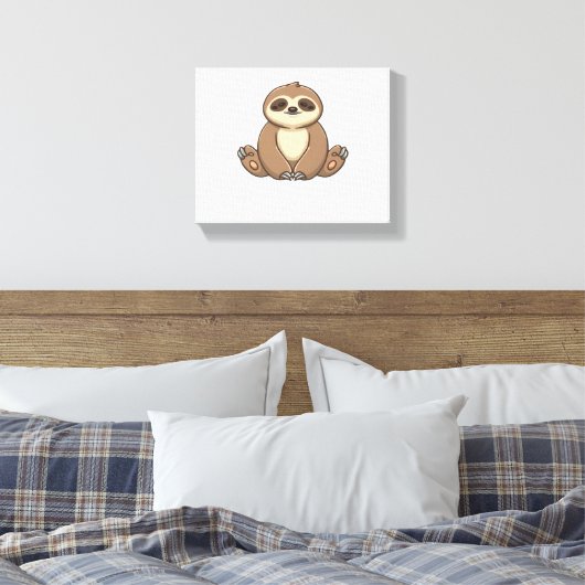 Gezellig Luiaard Classic T-shirt Canvas Afdruk (Insitu (Slaapkamer))