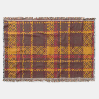 Gezellig Mosterdgeel en Roestbruin Tartan Design Deken