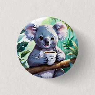 Gezellig Oerwoud Koala Coffee Ronde Button 3,2 Cm