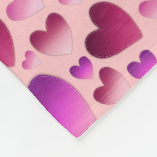 Gezellig onder een blos "Weiland van harten" Fleece Deken (Hoek)