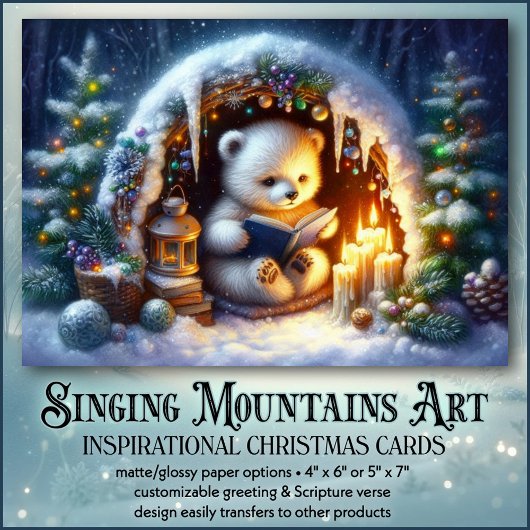 Gezellig Polar Beer Bijbellezen Christelijk Kerst Feestdagen Kaart