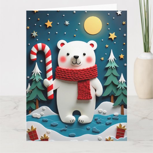 Gezellig Polar Beer in Winter Wonderland Kerst Kaart (Voorkant)