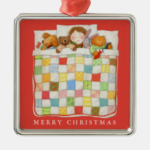 GEZELLIG QUILT Premium Square Ornament / Rood