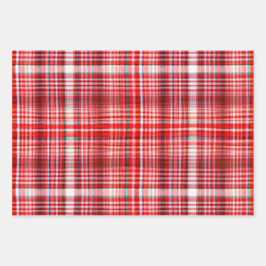 Gezellig rood, blauw & zwart geruite flanel patroo inpakpapier vel (Voorkant 2)