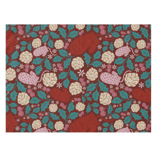 Gezellig rood Blauwgroen vintage kerstpatroon Tafelkleed