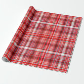 Gezellig rood en wit geruite flanel patroon cadeaupapier (Uitgerold)
