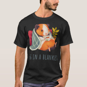 Gezellig Schattige cavia in een deken Drink thee o T-shirt