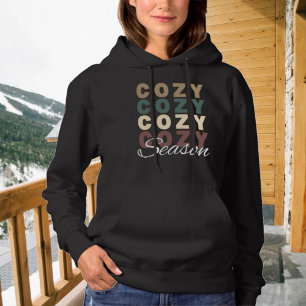 Gezellig seizoen Boho kleuren herhaalde typografie Hoodie