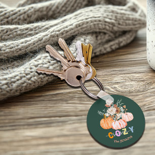 Gezellig Seizoen Oogst Bloemen Personaliseer Naam Sleutelhanger