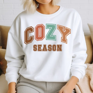 Gezellig Seizoen Trendy Herfst Varsity Sweatshirt