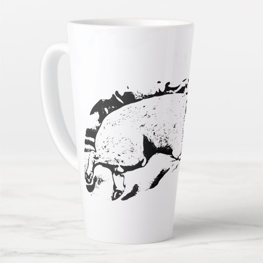 Gezellig Terrier horloge op winterbed Latte Mok (Linkerhoek)