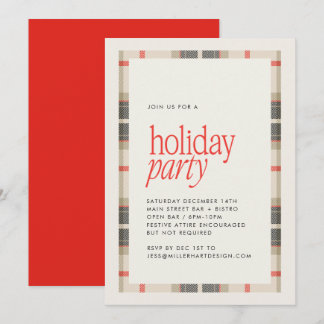 Gezellig Winter Plaid Holiday Party Kaart