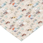 Gezellig Winter Village Scene Patroon Tafelkleed (Gekanteld)