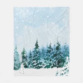 Gezellig winterbos fleece deken