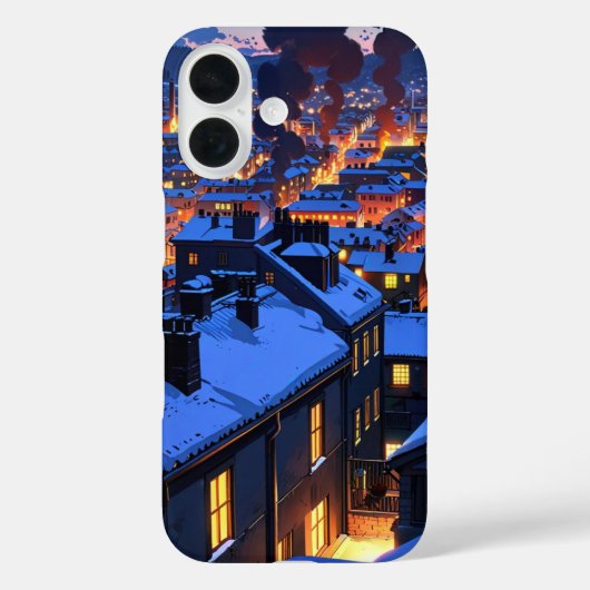 Gezellig winterdorp Case-Mate iPhone case (Achterkant)