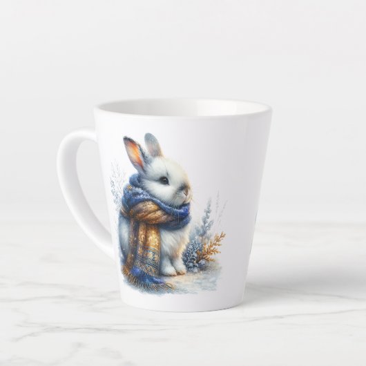 Gezellig winterkonijn latte mok (Linkerhoek)