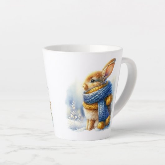 Gezellig winterkonijn latte mok (Rechterhoek)