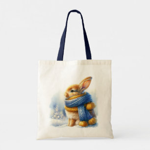 Gezellig winterkonijn tote bag